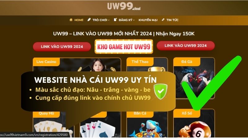 Nhận biệt website UW99 uy tín